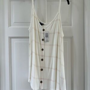 Torrid Tank color cream and mauve square stripe pattern size 2 NWT New With Tags